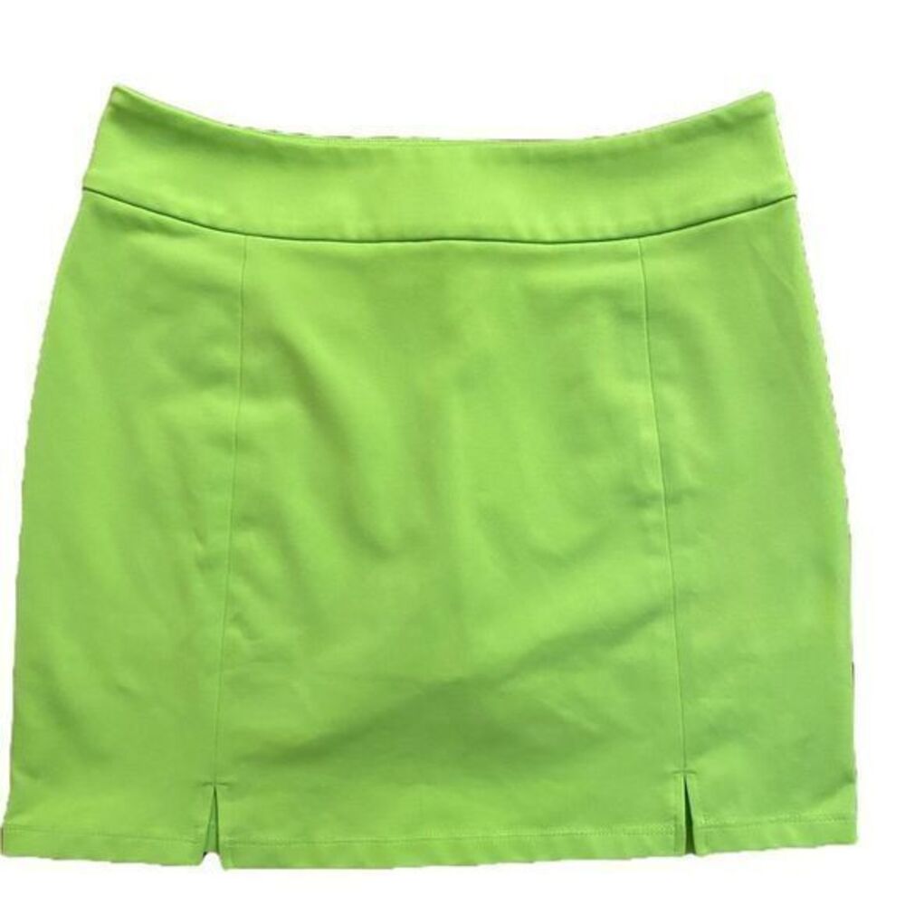 Kevan Hall Golf Skort- 4 lime green , polyester spandex